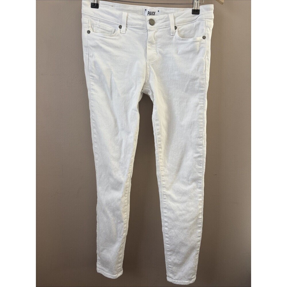 PAIGE Verdugo Ankle Skinny Jeans Women’s 28 Crisp White Mid Rise Denim